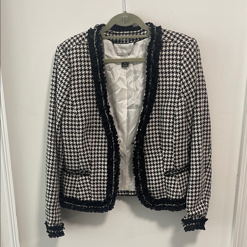 WHBM Ruffled Houndstooth Jacket - image 1